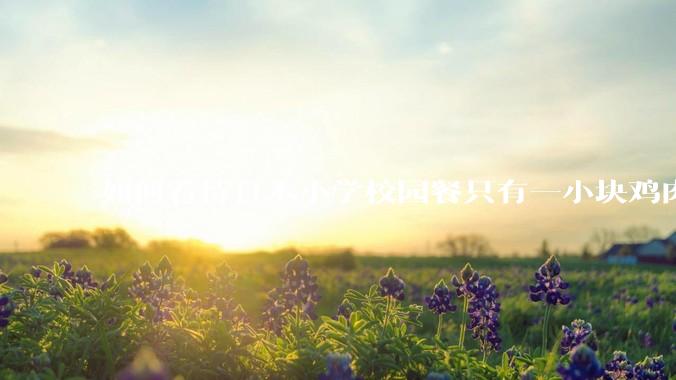 如何看待日本小学校园餐只有一小块鸡肉？